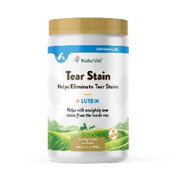 NaturVet Tear Stain Supplement Powder Plus Lutein for Dogs and Cats, 7 ounces, 200 grams
